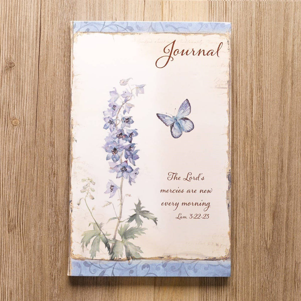 Journal Softcover Blue Flowers Lord's Mercies Lam. 3:22