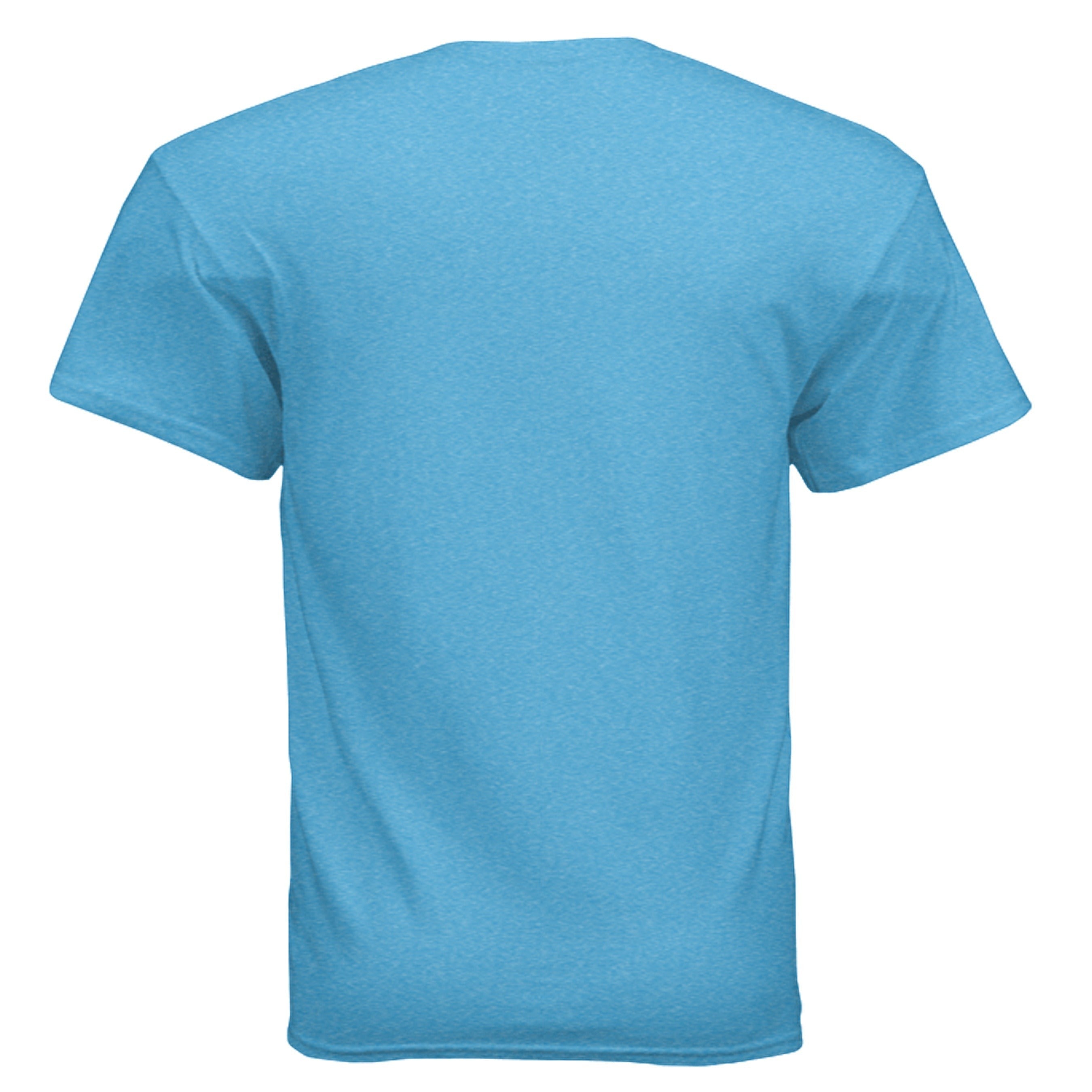 Back view of a Dunamis Perception blue heavyweight cotton unisex DRIP tee with a relaxed fit.