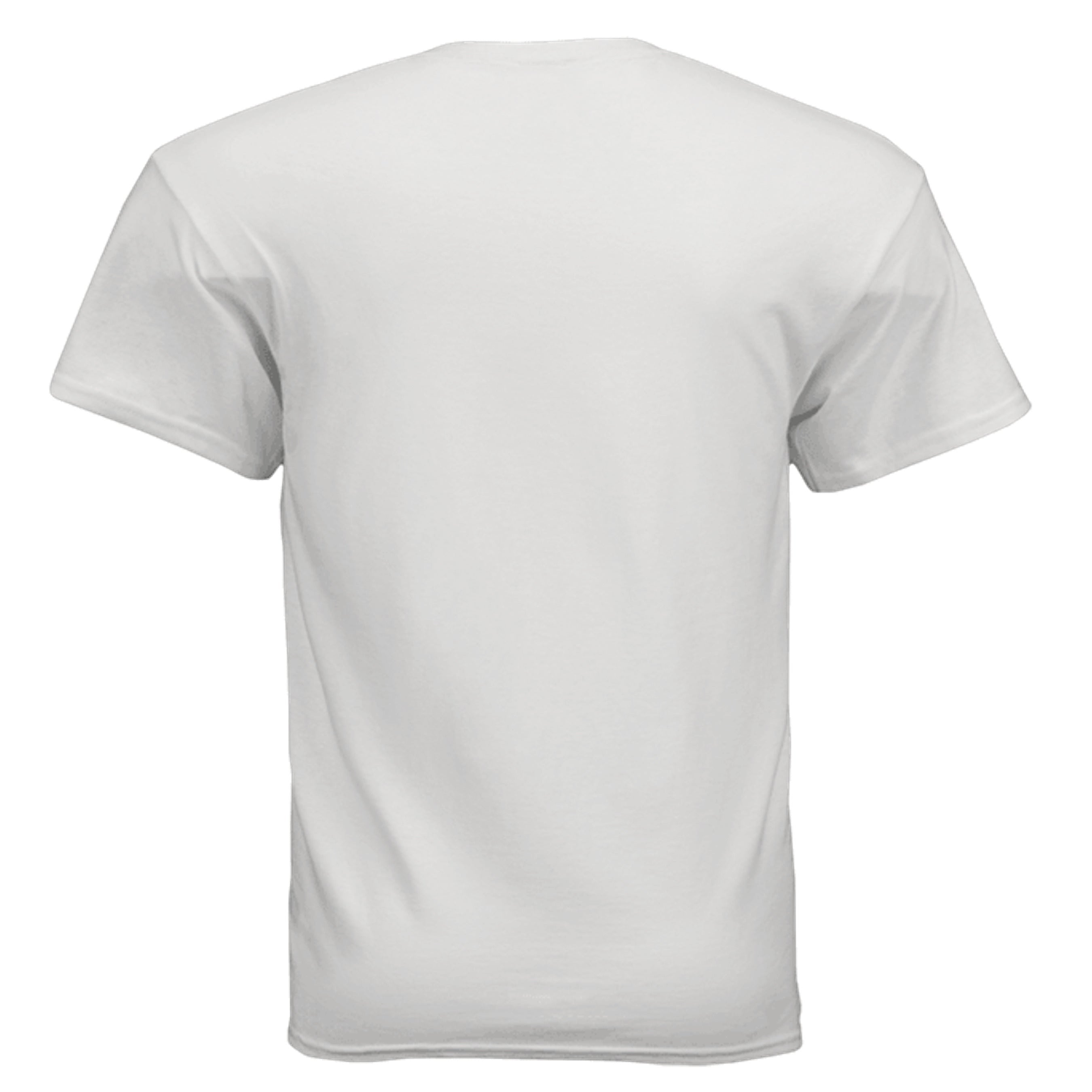 Back view of a Dunamis Perception white heavyweight cotton unisex DRIP tee with a relaxed streetwear fit.