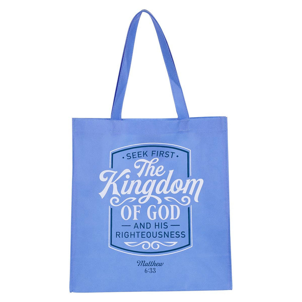 Tote Blue Seek First The Kingdom of God Matt. 6:33